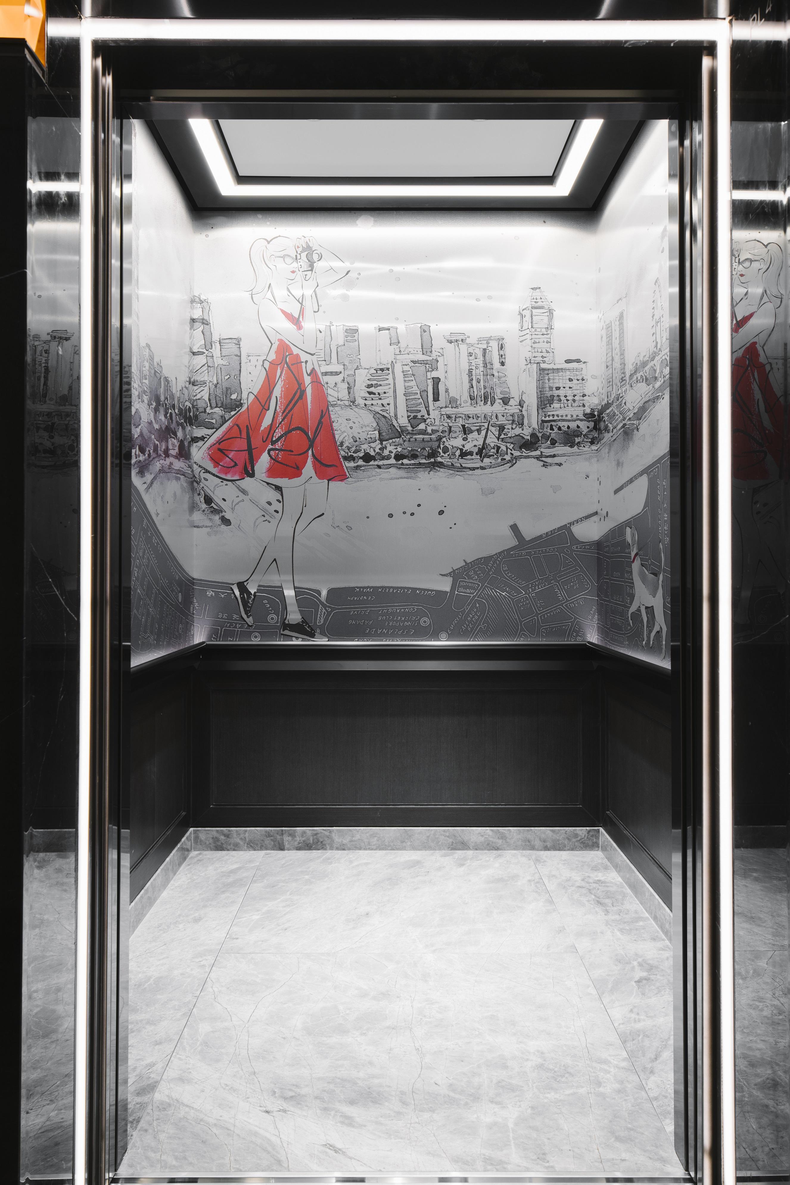 Grand Park City Hall Singapura Exterior foto The elevator of the hotel